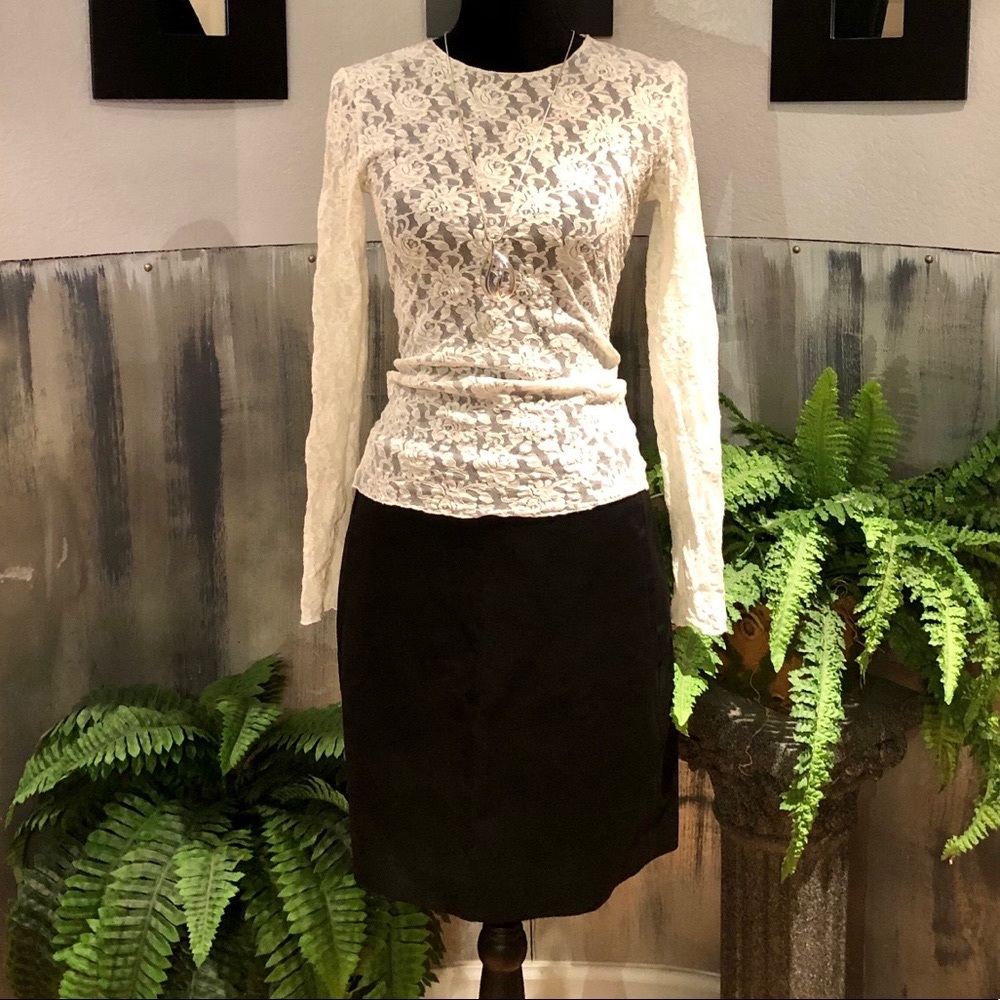 Black Dress Skirt With Pockets Size 6P NWT